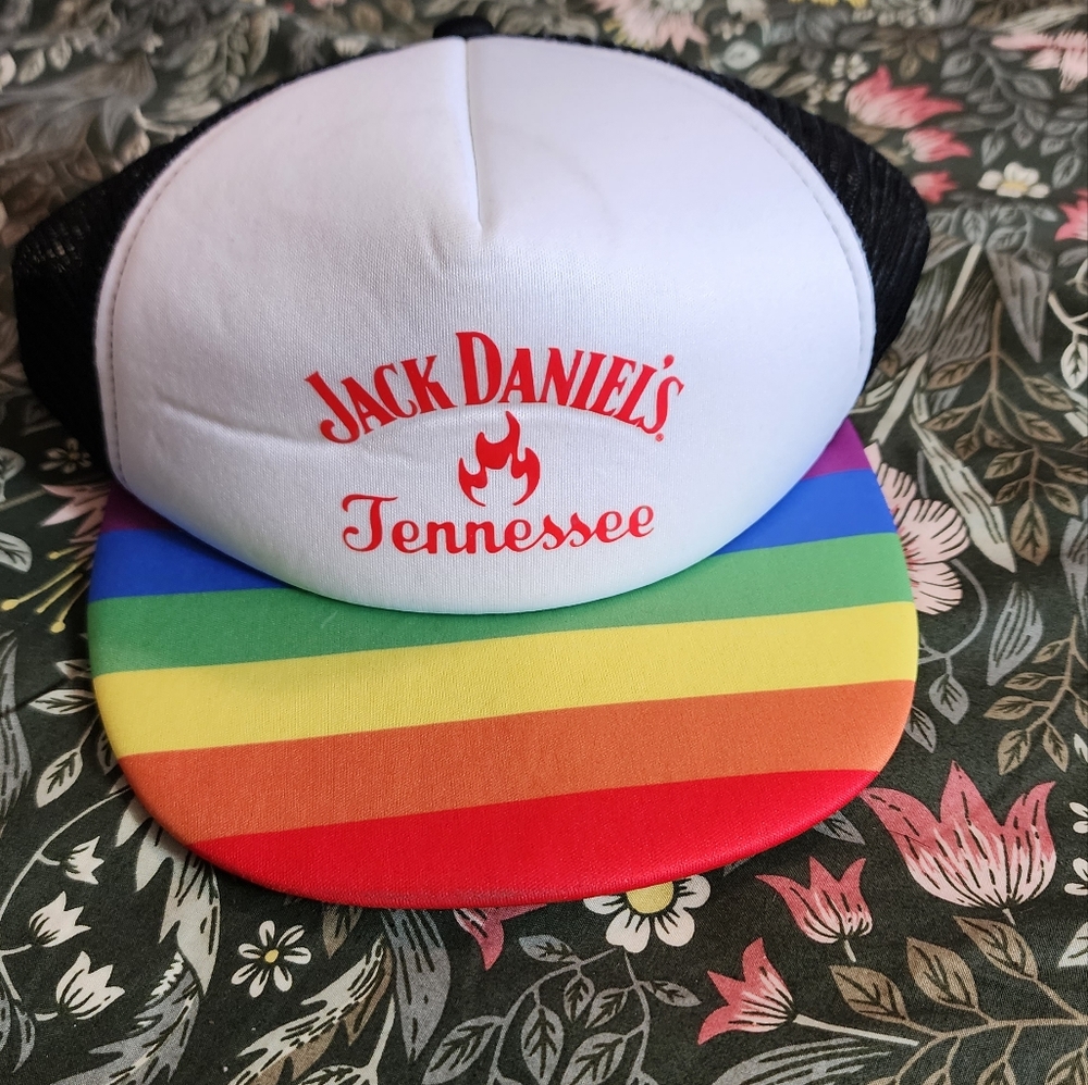 Jack Daniel's rainbow trucker hat